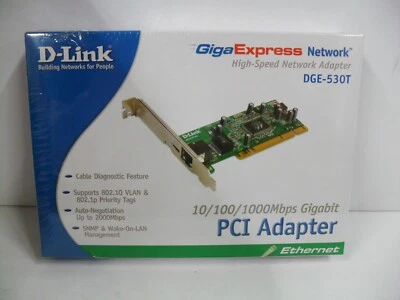 D-Link DGE-530T Gigabit Desktop PCI Network Ethernet Adapter  New, Sealed - Image 1 of 4