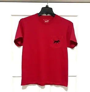 Preowned Women’s Small Red Black Back Down South Short Sleeve Shirt Hunting Dog - Picture 1 of 7