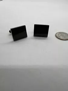 INOX 316L Cuff links Black With Checkered Green Background Cufflinks - Picture 1 of 8