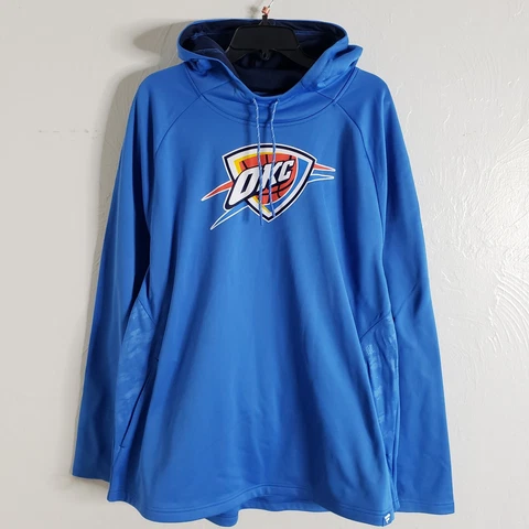 Fanatics Oklahoma City Thunder Basketball Hoodie Mens Size Large Blue Front logo Cover