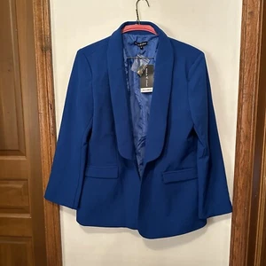 Attitude Unknown Women's Shawl Collar Relaxed Fit Solid Blazer XL - Picture 1 of 3