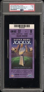 Super Bowl XXXIX Ticket Stub Patriots Tom Brady Suite Level PSA 7 2005 - Bild 1 von 2