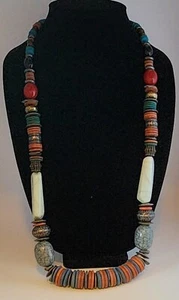 CHICO'S CHUNKY LUCITE SOUTHWESTERN STATEMENT NECKLACE-SIGNED-COLORFUL☆36" L - Picture 1 of 15