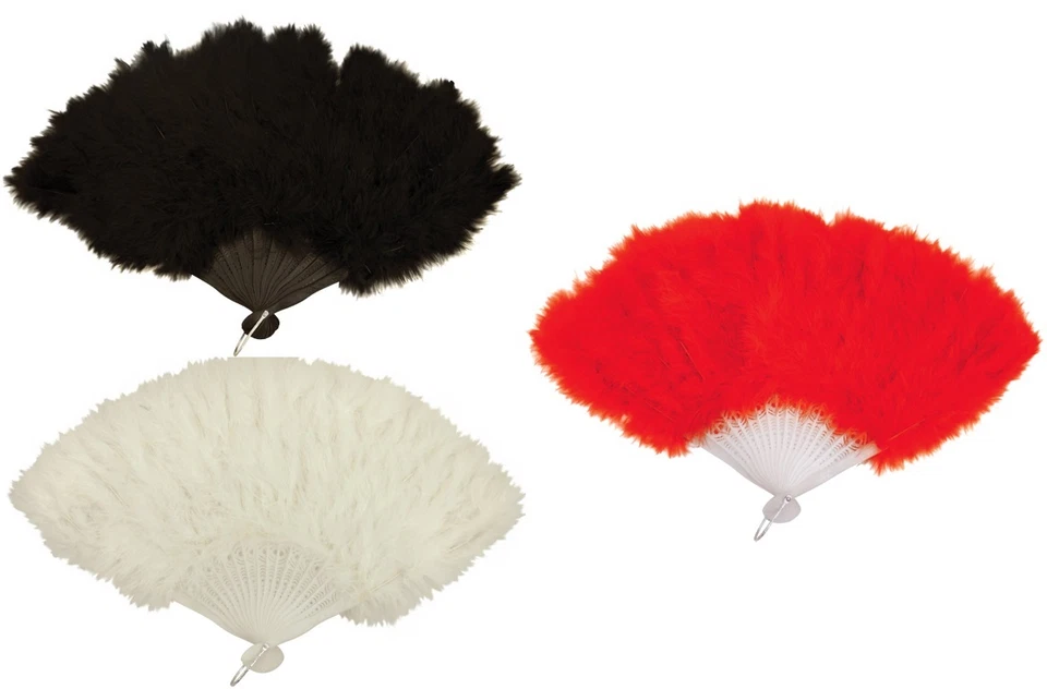 Hand Held Soft Feather Fan Burlesque 20s Flapper Wedding Ladies Fancy Dress - Image 1 of 1