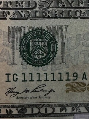 2006-$20 DOLLAR SUPER LOW NUMBER NICE BILL ( 11111119 ) - Image 1 of 3