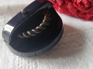 collection bouton ancien volumineux bleu metal 3,3 cm ref 4738 - Foto 1 di 5