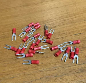 TE/TYCO/AMP 52453 CONN SPADE TERM 16-22AWG #6 RED (25pcs = 1 lot) - Picture 1 of 1
