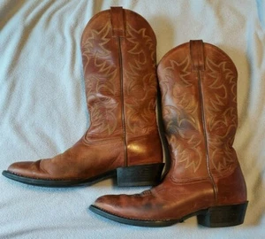 Ariat Heritage Cowboy Boots Western Brown Leather 34725 Mens Size 9.5 EE - Picture 1 of 8