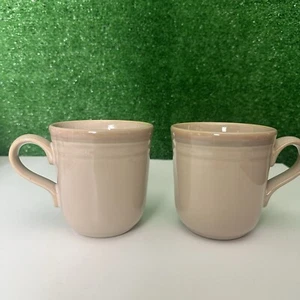 Noritake Stoneware Sunset Mesa Mugs Cups Taupe Pink Set Of Two Replacements VTG - Picture 1 of 15