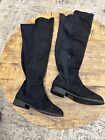 Wild Diva Faux Suede Womens Round Toe Zipper Black Over The Knee High Boot Sz10