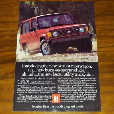 ISUZU TROOPER II REVISTA PUBLICITARIA IMPRESA PUBLICIDAD 4X4 VEHÍCULO UTILITARIO DEPORTIVO Foto 1 de 4