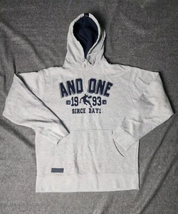 Felpa con cappuccio And1 And One Uomo Grande Grigia Basket Spellout Maglione Sport - Foto 1 di 9