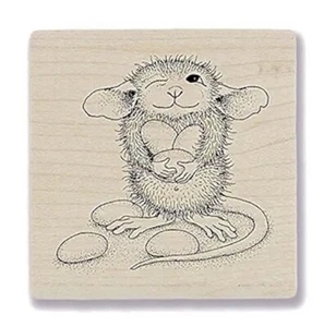 HOUSE MOUSE DESIGN "JELLY BEAN THEIF" 1995 WOOD BLOCK STAMP OUT OF PRINT - Picture 1 of 2
