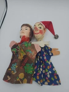 Vintage Kersa Filz Narr Glasaugen & Gummi Gesicht Dame Deutschland Handpuppen - Bild 1 von 15