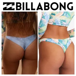 BNWT BILLABONG RIDES & TIDES REVERSIBLE TANGA BOTTOMS (LARGE/12) RRP $62.99 - Picture 1 of 3