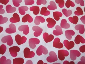 Joann weiß mit rosa & rotem Herz VALENTINSTAG Druck Stoff Nähen 18" x 44" - Bild 1 von 2