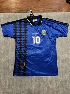 Argentina Adidas Originals Away Size M Vtg NWT Messi Maradona Jersey #10 Blue - Picture 1 of 9