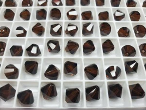 (12) 6mm Swarovski Crystal Bicone Beads 5328 - Mocca Brown - Picture 1 of 3