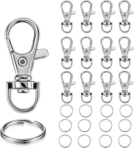 YHYZ Schlüsselanhänger Schlüsselanhängsel Ringe Clips Großpackung (60 Stck., klein), Silber drehbar Schlüsselband Sn - Bild 1 von 12