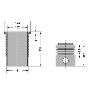 Juego de casquillos cilindros pistón para John Deere 830 930 1030 1130 1830 2030 3030 3130 - Imagen 1 de 1
