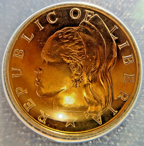 1968 Liberia 25 Cents KM# 16a.2 ANACS MS 65 Cover