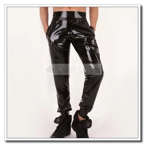 Latex Pants for Men Loose Style Wasit Ankel Tighten 2 Pockets Customize .4mm E12 - Picture 1 of 6