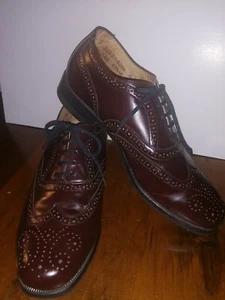 Vintage Birkdale Eaton Wingtip oxblood mens Shoe 7 EEE ivy league business - Picture 1 of 12