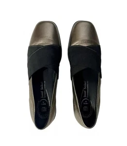 Joseph Seibel Leather Metallic Wedge Loafers Size 10 - Picture 1 of 5