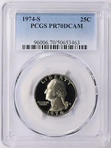 1974 S Washington Quarter PCGS PR70 DCAM - Picture 1 of 2