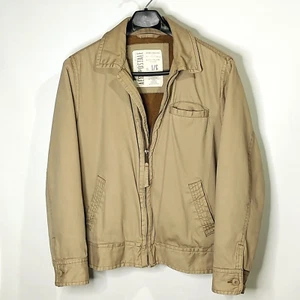 Aeropostale Beige Distressed Canvas Jacke Chore Barn Fleece gefüttert Braun Herren L - Bild 1 von 5