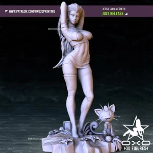 Jessie und Mauzi - Pokemon, Maßstab 1:10, SFW und NSFW, 3D Druck - Resin Figur - Picture 1 of 14