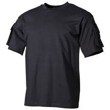 Outdoor T-Shirt, halbarm, schwarz, mit Ärmeltaschen Army Style Wandershirt 