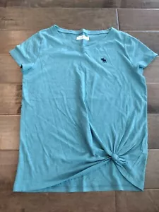 ABERCROMBIE KIDS teal short-sleeve front tied v-neck t-shirt top, 15 16 - Picture 1 of 7