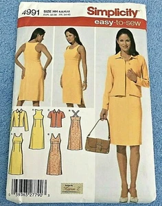 Uncut Simplicity Misses 6-12 Easy Sleeveless Summer Dress & Jacket Pattern 4991 - Picture 1 of 4