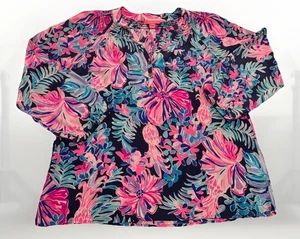 Lilly Pulitzer Größe L Elsa Seidenbluse Ananas Urlaub Büro - Bild 1 von 6