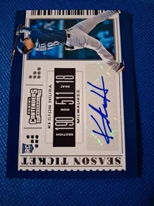 2019 KESTON HIURA PANINI CONTENDERS AUTOGRAPHED AUTO ROOKIE CARD RC #26 BREWERS - Picture 1 of 3