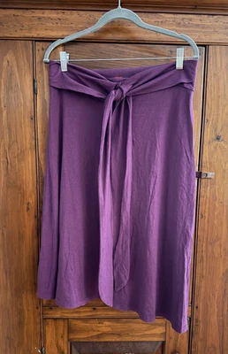 Falda Patagonia M Para Mujer Púrpura Línea A Corbata Cintura Algodón Orgánico Tencel Foto 1 de 4
