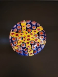 Pisapapeles vintage de cristal artístico de Murano Italia Millefiori de 2,75" - Imagen 1 de 4