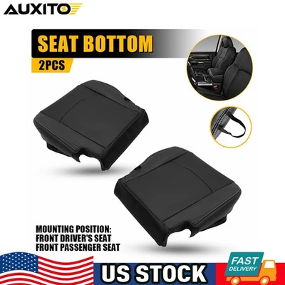 Fundas de asiento inferiores de cuero negro para Dodge Ram 4500 5500 Laramie 2013-2018 1/2X Foto 1 de 4