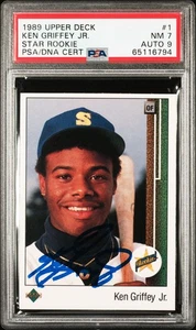 1989 Upper Deck Ken Griffey JR. #1 Star Rookie PSA 7 Auto 9 - Picture 1 of 2