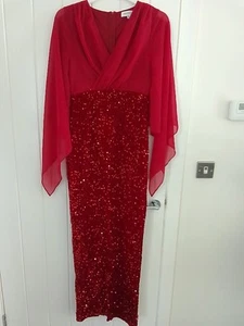 Shein Faeriesty Women's Red Ankle Length Sequinned Skirt Dress - Picture 1 of 10