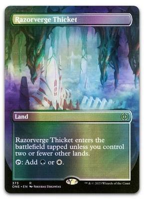 Razorverge Thicket (Borderless) #373 (Foil) LP Phyrexia All Will Be One - Image 1 of 2