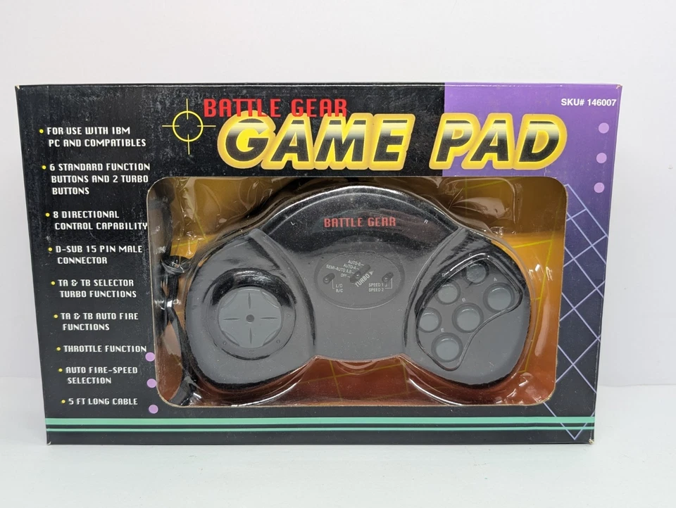 Battle Gear Game Pad 146007 Retro Gaming Turbo Speed Comp USA Vintage New  - Image 1 of 4