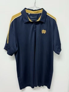 Polo Notre Dame Lucha Irlandesa Hombres L Azul Bajo Armadura Suelto Equipo de Calor - Imagen 1 de 7