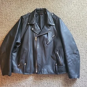 VINTAGE Harley Davidson Leather Jacket Mens 56 TALL Biker Motorcycle 90s - Picture 1 of 17
