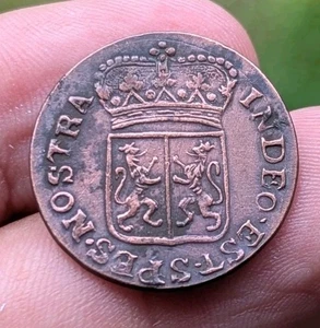 1791 Dutch Netherlands VOC 1 Duit New York Penny Gelderland GRADE Coin_Z417 - Picture 1 of 6