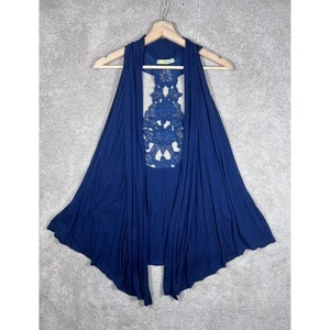 Y2K gilet all'uncinetto taglia piccola spolverino kimono cardigan rosa festival hippie - Foto 1 di 10