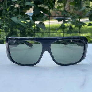 B&L Ray-Ban Blair USA Vintage Sunglasses Late 60s 7-Barrel Hinge Glass Lens BLK - Picture 1 of 15