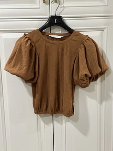 ASTR The Label Womens Size XS Color Cider Short Puff Sleeve Top - Picture 1 of 15