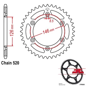 JT Sprockets Steel Rear Sprocket 520 Pitch 39 Tooth Suzuki DR-Z400SM (2005-2018) - Picture 1 of 2
